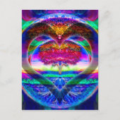 Rainbow Heart Tree of Life Postkarte (Vorderseite)