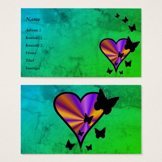 Rainbow Heart und Butterfly (Vorne & Hinten)