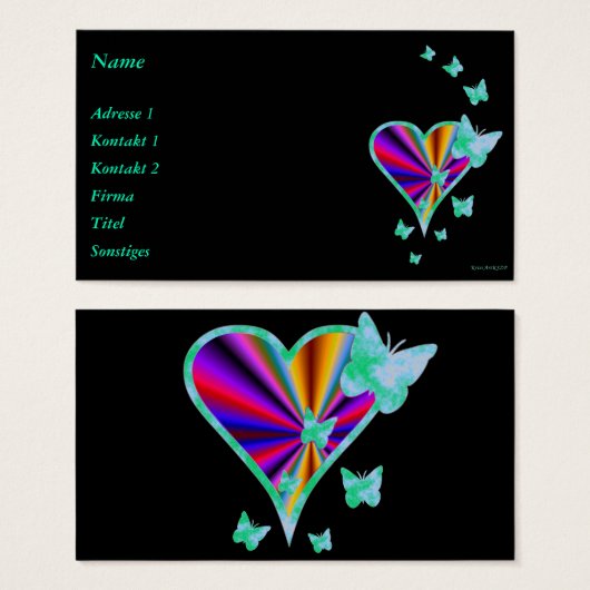 Rainbow Heart und Butterfly (Vorne & Hinten)