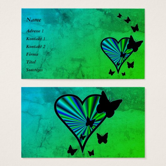 Rainbow Heart und Butterfly (Vorne & Hinten)