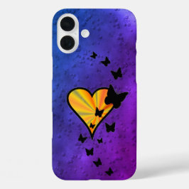Rainbow Heart und Butterfly iPhone 16 Plus Hülle