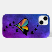 Rainbow Heart und Butterfly Case-Mate iPhone Hülle (Rückseite (Horizontal))