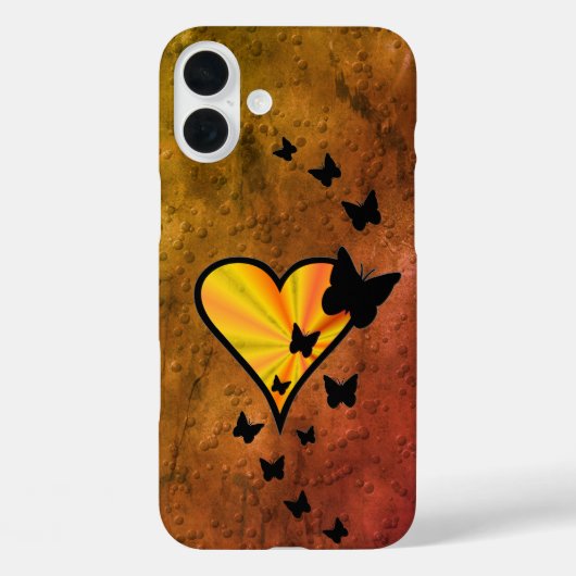 Rainbow Heart und Butterfly Case-Mate iPhone Hülle (Rückseite)
