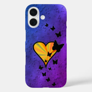 Rainbow Heart und Butterfly iPhone 16 Hülle