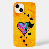 Rainbow Heart und Butterfly Case-Mate iPhone Hülle (Rückseite)