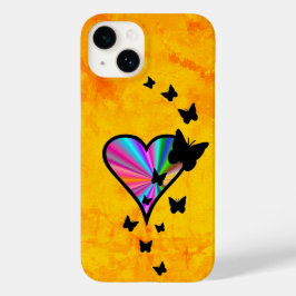 Rainbow Heart und Butterfly Case-Mate iPhone 14 Hülle