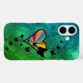 Rainbow Heart und Butterfly Case-Mate iPhone Hülle (Rückseite (Horizontal))
