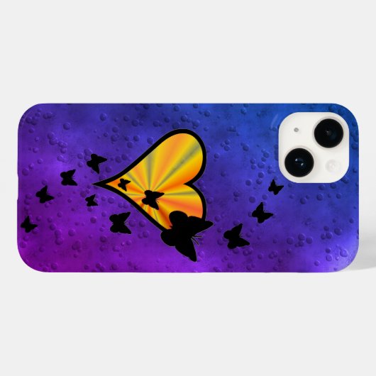 Rainbow Heart und Butterfly Case-Mate iPhone Hülle (Rückseite (Horizontal))