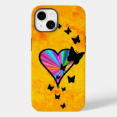 Rainbow Heart und Butterfly Case-Mate iPhone Hülle (Rückseite)