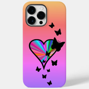 Rainbow Heart und Butterfly Case-Mate iPhone 14 Pro Max Hülle