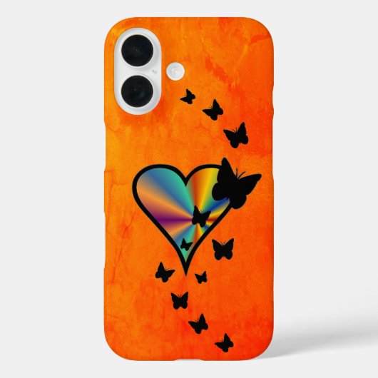 Rainbow Heart und Butterfly Case-Mate iPhone Hülle (Rückseite)