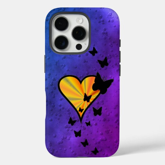 Rainbow Heart und Butterfly Case-Mate iPhone Hülle (Rückseite)