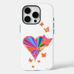 Rainbow Heart und Butterfly iPhone 16 Pro Hülle