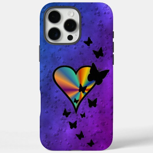 Rainbow Heart und Butterfly Case-Mate iPhone Hülle (Rückseite)
