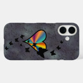 Rainbow Heart und Butterfly Case-Mate iPhone Hülle (Rückseite (Horizontal))