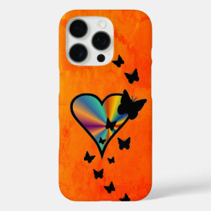 Rainbow Heart und Butterfly iPhone 16 Pro Hülle