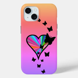 Rainbow Heart und Butterfly Case-Mate iPhone Hülle