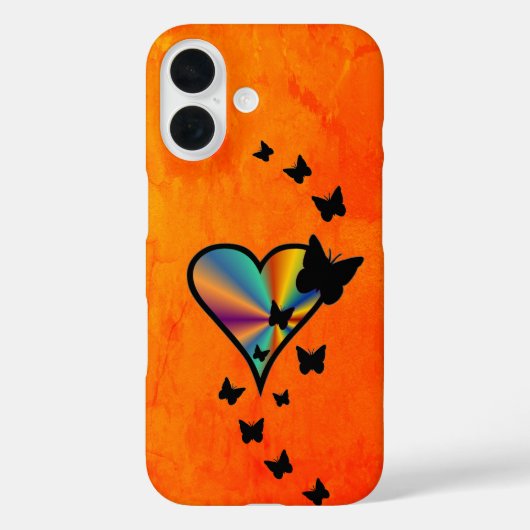 Rainbow Heart und Butterfly Case-Mate iPhone Hülle (Rückseite)