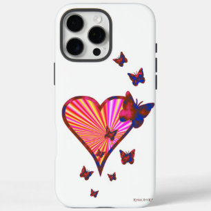 Rainbow Heart und Butterfly iPhone 16 Pro Max Hülle