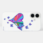 Rainbow Heart und Butterfly Case-Mate iPhone Hülle (Rückseite (Horizontal))