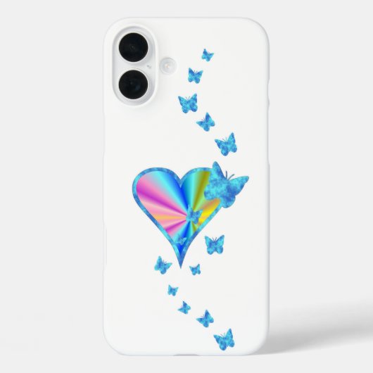 Rainbow Heart und Butterfly Case-Mate iPhone Hülle (Rückseite)