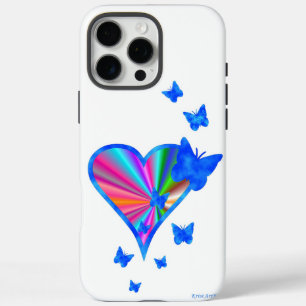 Rainbow Heart und Butterfly iPhone 16 Pro Max Hülle