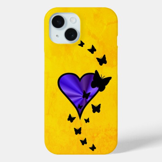 Rainbow Heart und Butterfly Case-Mate iPhone Hülle (Rückseite)