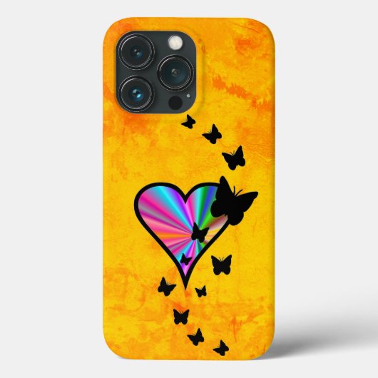 Rainbow Heart und Butterfly Case-Mate iPhone Hülle (Rückseite)