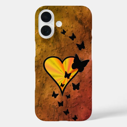 Rainbow Heart und Butterfly Case-Mate iPhone Hülle (Rückseite)