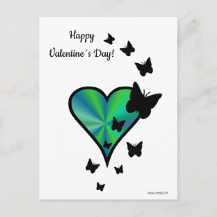 Rainbow Heart und Butterfly Feiertagspostkarte