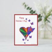 Rainbow Heart und Butterfly Feiertagspostkarte (Stehend Vorderseite)