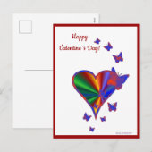 Rainbow Heart und Butterfly Feiertagspostkarte (Vorne/Hinten)