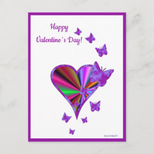 Rainbow Heart und Butterfly Feiertagspostkarte
