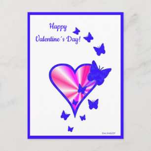Rainbow Heart und Butterfly Feiertagspostkarte