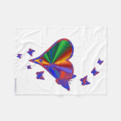 Rainbow Heart und Butterfly Fleecedecke (Vorderseite (Horizontal))