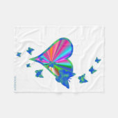 Rainbow Heart und Butterfly Fleecedecke (Vorderseite (Horizontal))