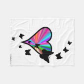 Rainbow Heart und Butterfly Fleecedecke (Vorderseite (Horizontal))