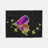 Rainbow Heart und Butterfly Fleecedecke (Vorderseite (Horizontal))
