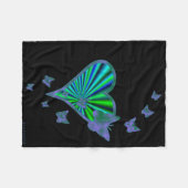 Rainbow Heart und Butterfly Fleecedecke (Vorderseite (Horizontal))