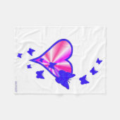 Rainbow Heart und Butterfly Fleecedecke (Vorderseite (Horizontal))
