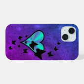 Rainbow Heart und Butterfly iPhone 15 Hülle (Rückseite (Horizontal))