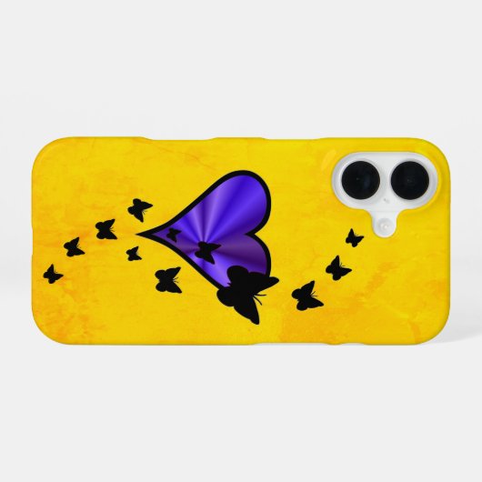 Rainbow Heart und Butterfly iPhone 16 Hülle (Rückseite (Horizontal))