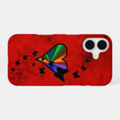 Rainbow Heart und Butterfly iPhone 16 Hülle (Rückseite (Horizontal))
