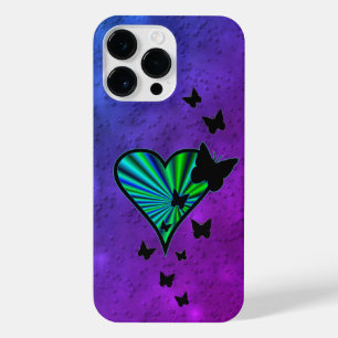 Rainbow Heart und Butterfly iPhone 14 Pro Max Hülle
