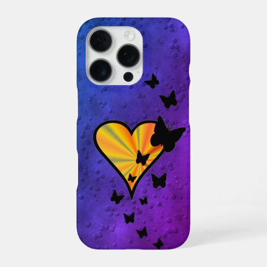 Rainbow Heart und Butterfly iPhone Hülle (Rückseite)