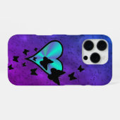 Rainbow Heart und Butterfly iPhone Hülle (Rückseite (Horizontal))
