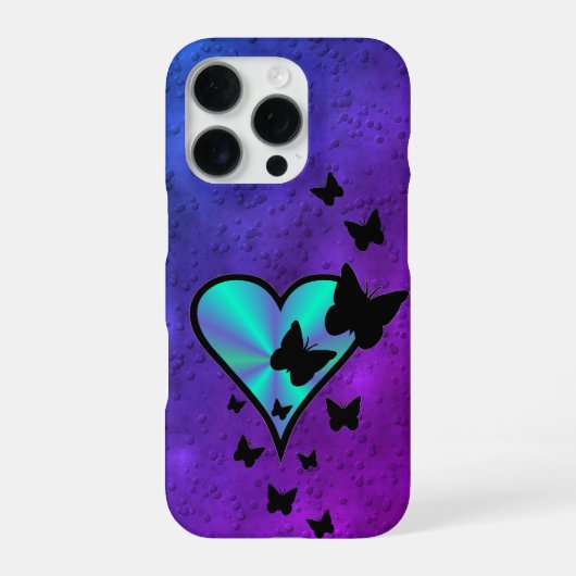 Rainbow Heart und Butterfly iPhone Hülle (Rückseite)