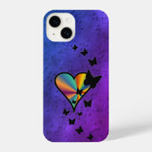Rainbow Heart und Butterfly iPhone Hülle (Rückseite)