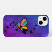 Rainbow Heart und Butterfly iPhone Hülle (Rückseite (Horizontal))