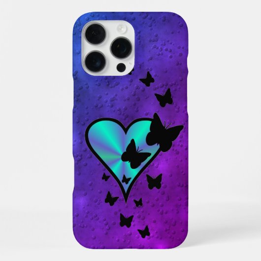 Rainbow Heart und Butterfly iPhone Hülle (Rückseite)